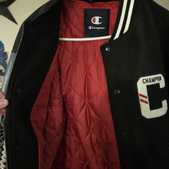 Champion Black and Red Letterman Jacket - Picture 4 of 4